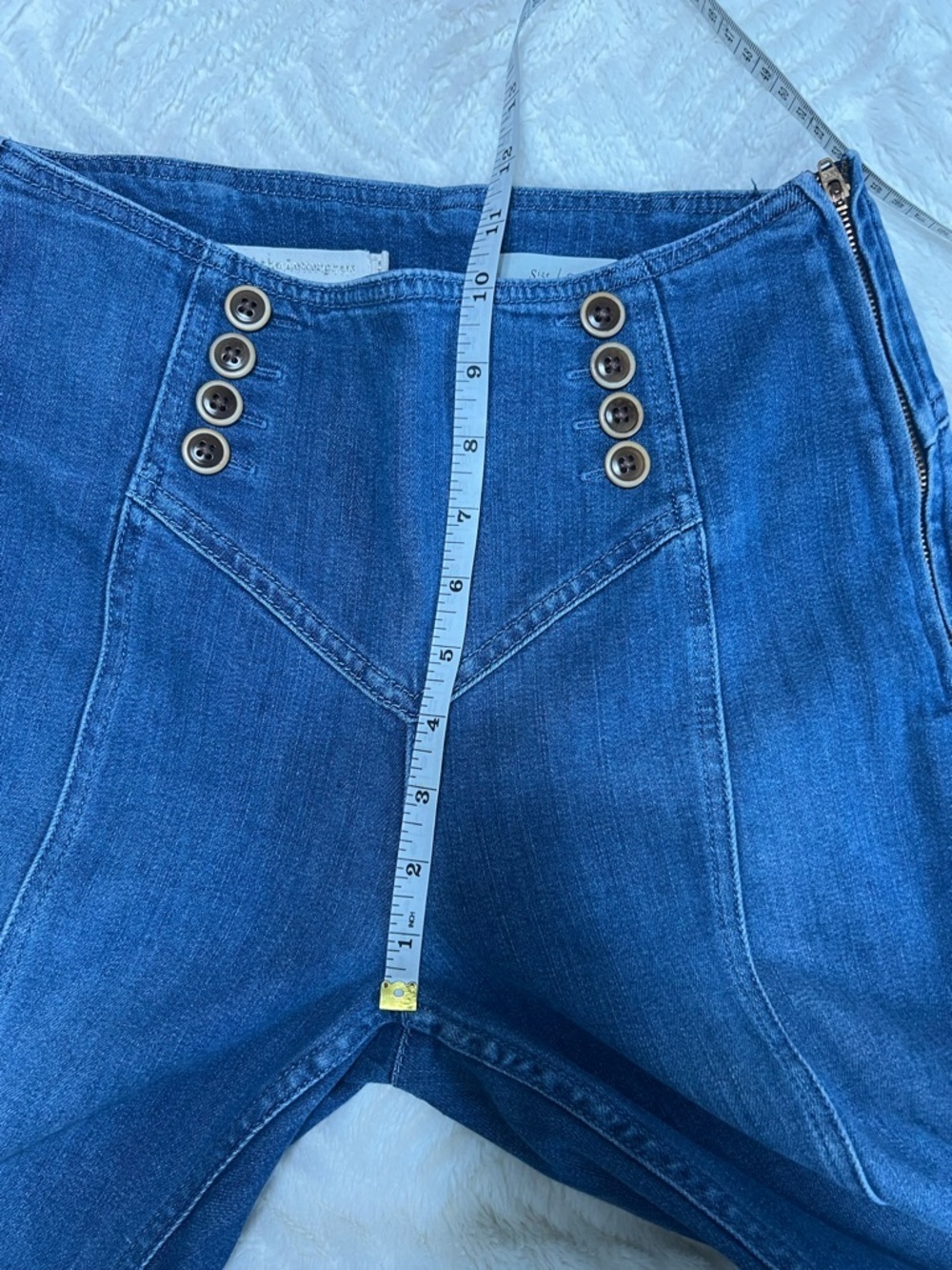 Pilcro Anthropologie High Rise Flare Jeans Button Front Sailor Wide Leg Size 27 - Picture 11 of 14